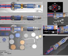 Doctor Who Series 9, 12th Sonic Screwdriver, Technical drawings by Stephen Cooper.
